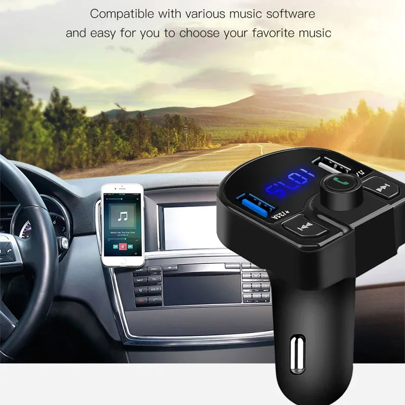 Car Dual Usb Fast Charger Fm Transmitter Bluetooth 5.0 Handsfree Car Kit Audio Modulator Mp3 Player Audio Receiver
Car Dual Usb Fast Charger Fm Transmitter Bluetooth 5.0 Handsfree Car Kit Audio Modulator Mp3 Player Audio Receiver