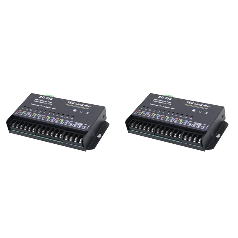 REPLA-2X DIY Autonomous Programming Controller 12Way Programmable USB DIY LED RGB Controller For 3528 5050 Strip Module