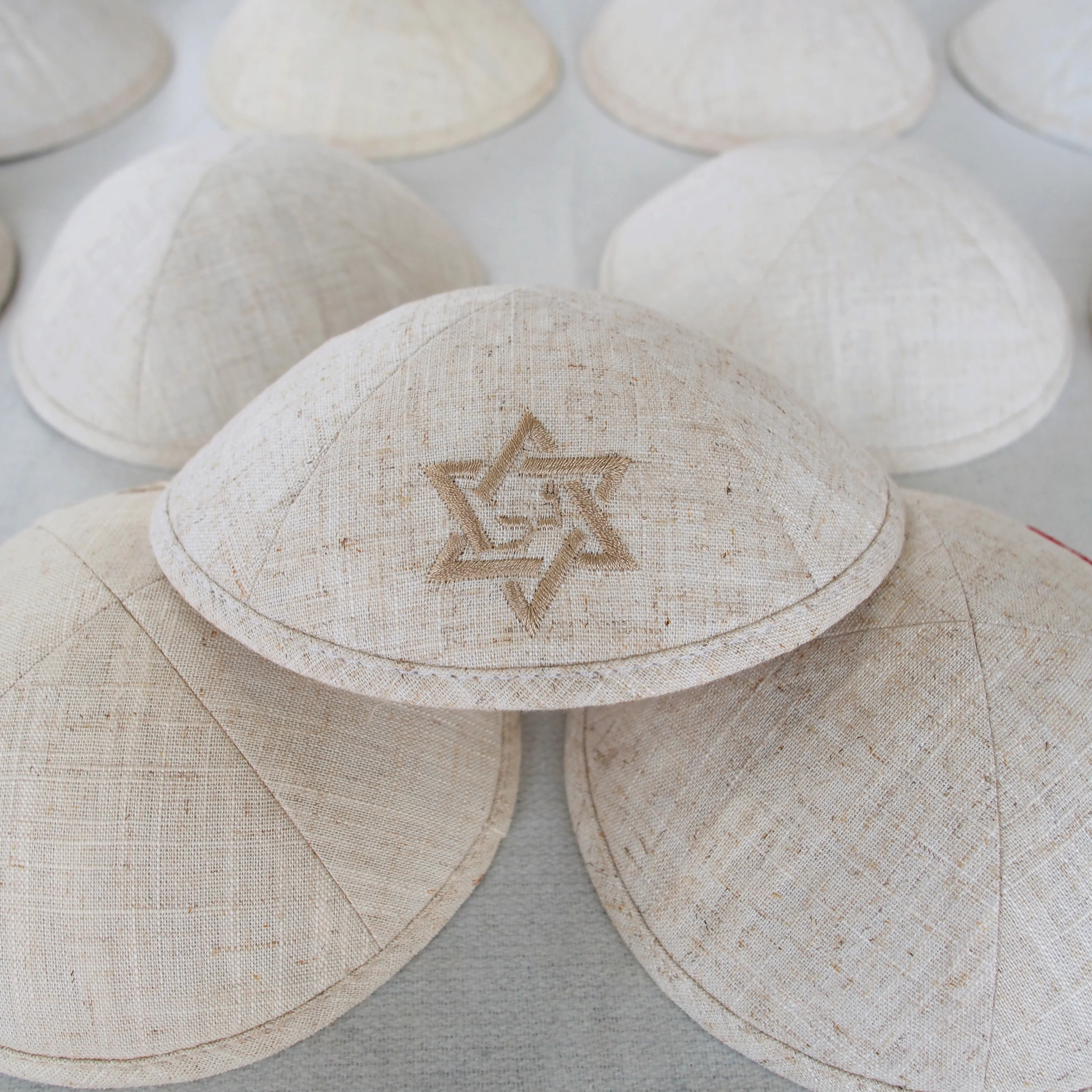 Custom Star of David Hebrew embroidered linen kippah, Jewish Ahava, can be customized for weddings and barbat mitzvahs, Jewish
Custom Star of David Hebrew embroidered linen kippah, Jewish Ahava, can be customized for weddings and barbat mitzvahs, Jewish