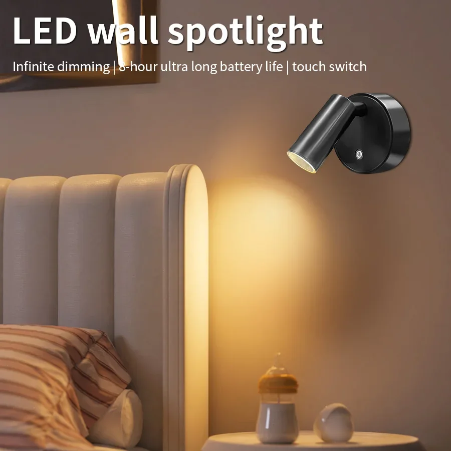Magnetic Base USB Rechargeable LED Cordless Wall Light Touch Switch Black White Gold Silvery Dimmable Bedside Lamp For Reading 
Magnetic Base USB Rechargeable LED Cordless Wall Light Touch Switch Black White Gold Silvery Dimmable Bedside Lamp For Reading