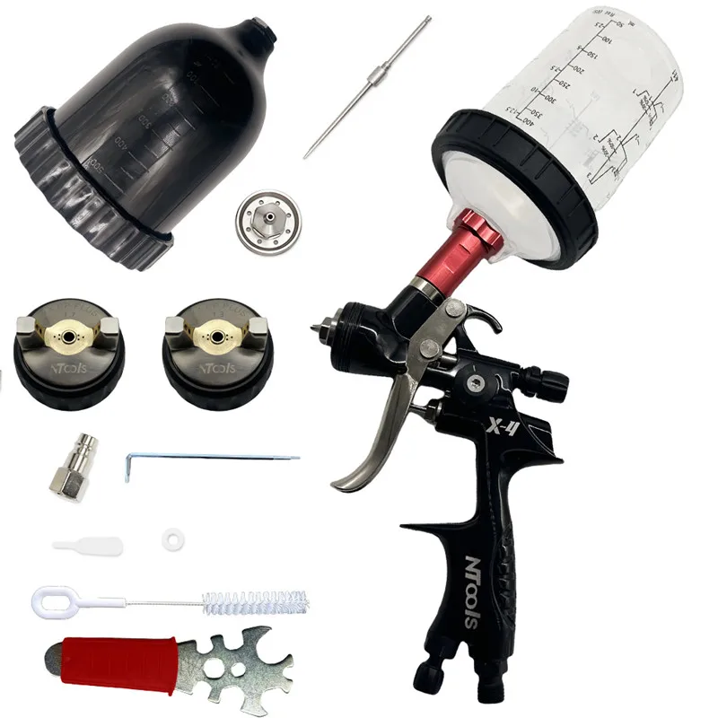 Air Paint Spray Gun Varnishes And Primer Spray Gun 1.3MM Air Spray Gun With 1.7mm Nozzle Kit 400cc Paint Mixing Cup 600CC Tank
Air Paint Spray Gun Varnishes And Primer Spray Gun 1.3MM Air Spray Gun With 1.7mm Nozzle Kit 400cc Paint Mixing Cup 600CC Tank