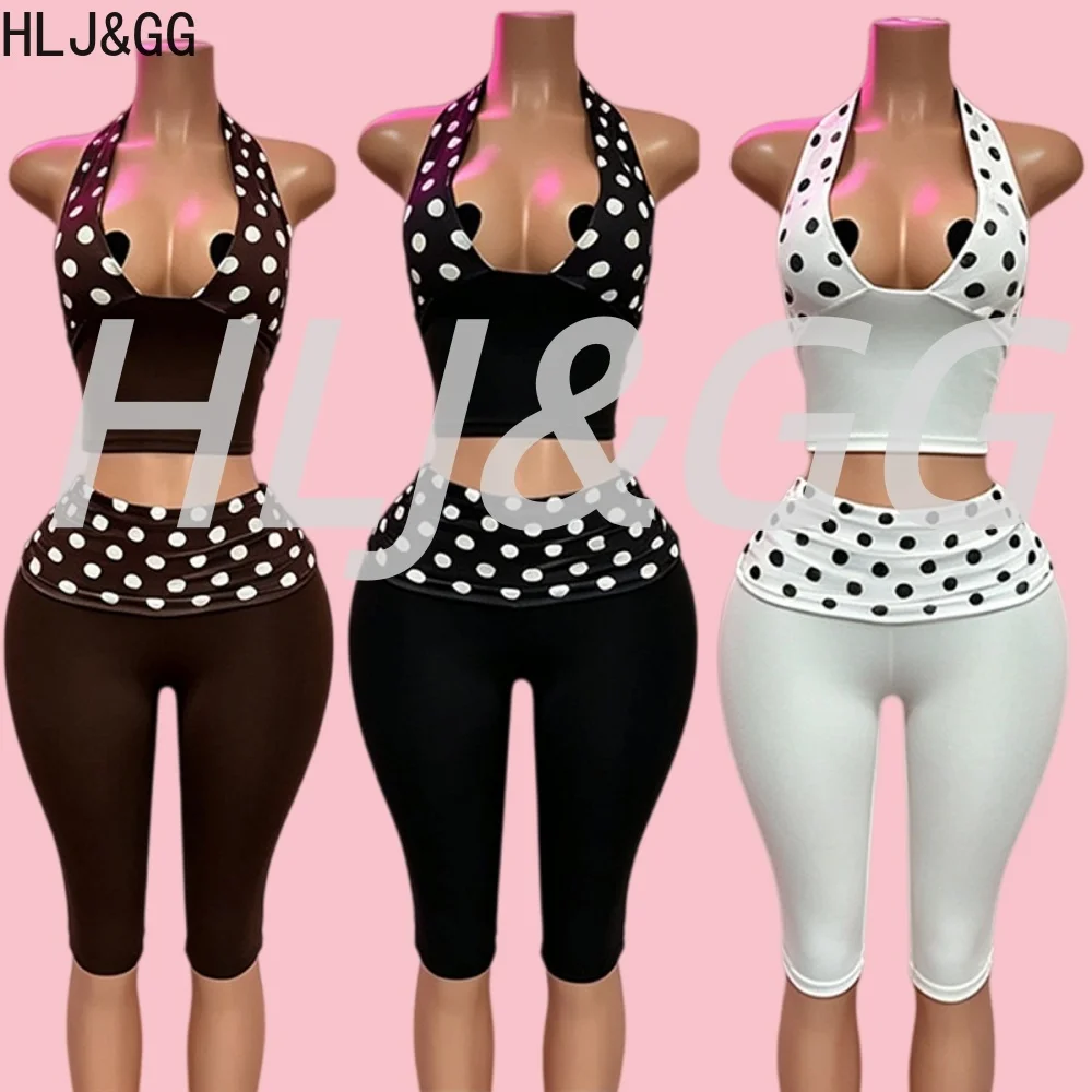 HLJ&GG Fashion Polka Dot Print Patchwork Two Piece Sets Women Halter Sleeveless Slim Crop Top And Shorts Outfits Y2K Streetwear
HLJ&GG Fashion Polka Dot Print Patchwork Two Piece Sets Women Halter Sleeveless Slim Crop Top And Shorts Outfits Y2K Streetwear