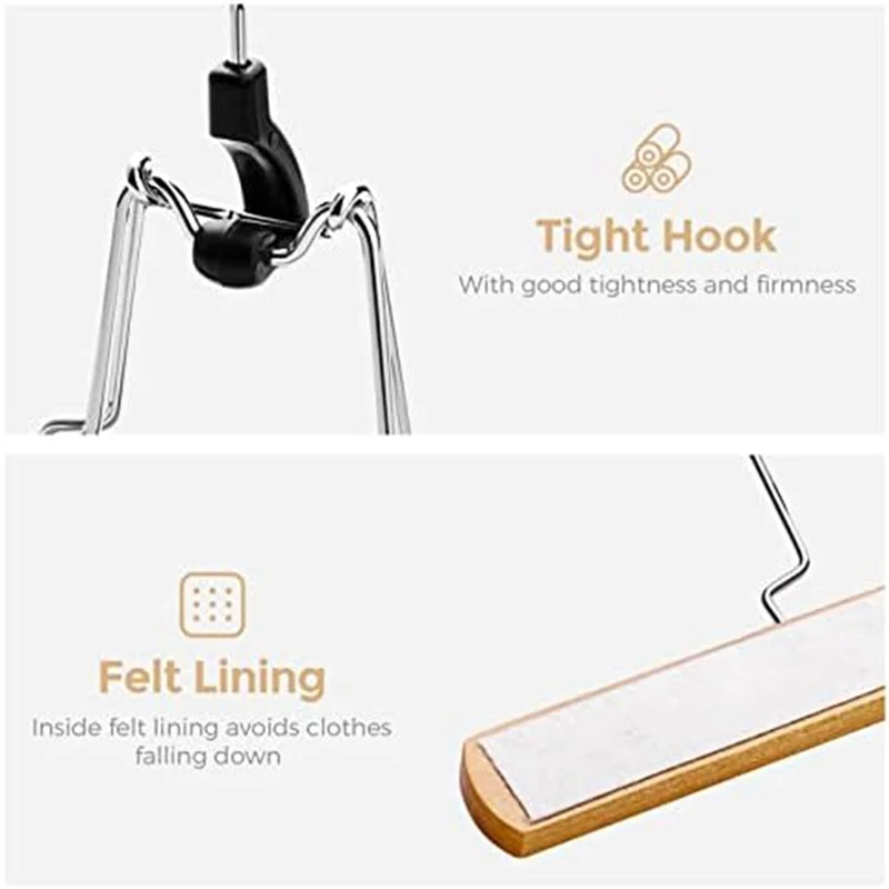 A89X Wooden Trouser Hangers 10 Pack,Nonslip Hangers For Trousers 360 Degree Swivel Hook Pants Hanger For Skirts,Jeans,Shorts
A89X Wooden Trouser Hangers 10 Pack,Nonslip Hangers For Trousers 360 Degree Swivel Hook Pants Hanger For Skirts,Jeans,Shorts