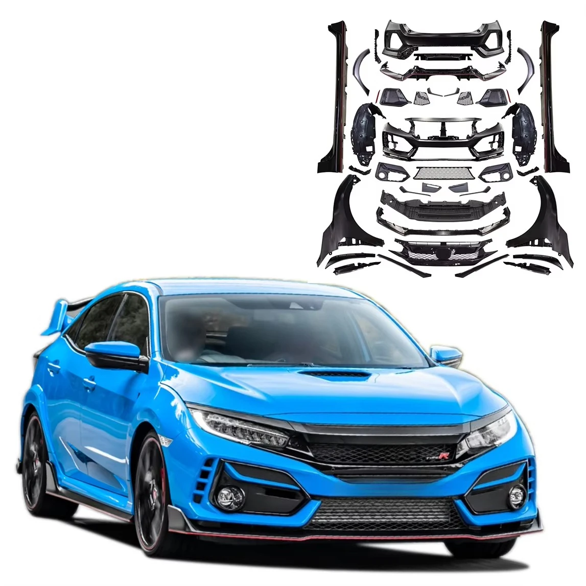 Auto Modification Conversion Body Kit for CIVIC FC1 FK7 16-20 Update to FK8 Wide Type-R Front+Rear Bumper+Fender+Skirt
Auto Modification Conversion Body Kit for CIVIC FC1 FK7 16-20 Update to FK8 Wide Type-R Front+Rear Bumper+Fender+Skirt