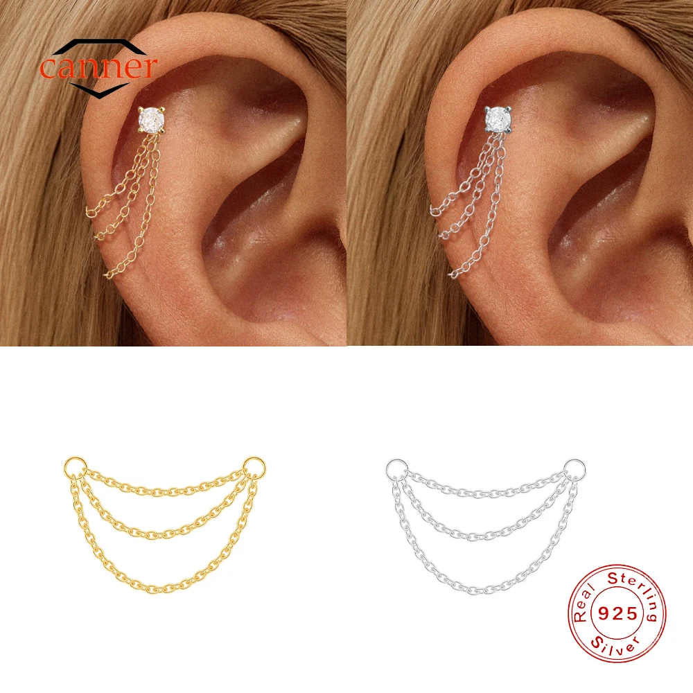 CANNER 1PC 925 Sterling Silver Chain Tassel Piercing Earrings Chain Charm Accessories For Woman Shiny Earring Fine Jewelry Gift
CANNER 1PC 925 Sterling Silver Chain Tassel Piercing Earrings Chain Charm Accessories For Woman Shiny Earring Fine Jewelry Gift