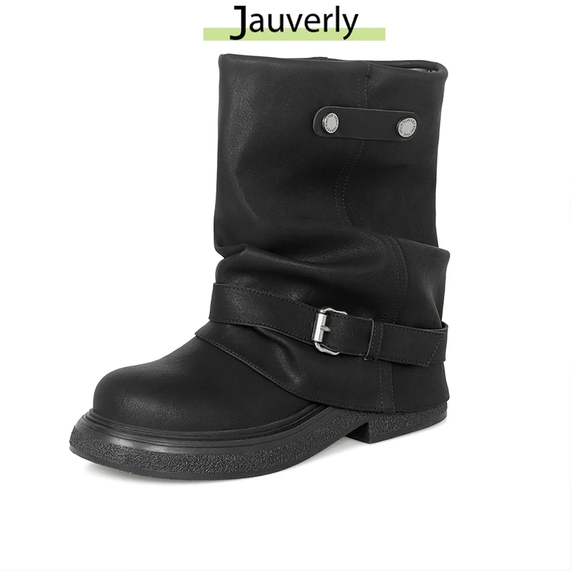 2025 Pleated Buckle Knight Boots for Women Autumn Leather Mid-calf Boots Women Slip on Thick Low Fashion Commuter Women's Boots
2025 Pleated Buckle Knight Boots for Women Autumn Leather Mid-calf Boots Women Slip on Thick Low Fashion Commuter Women's Boots