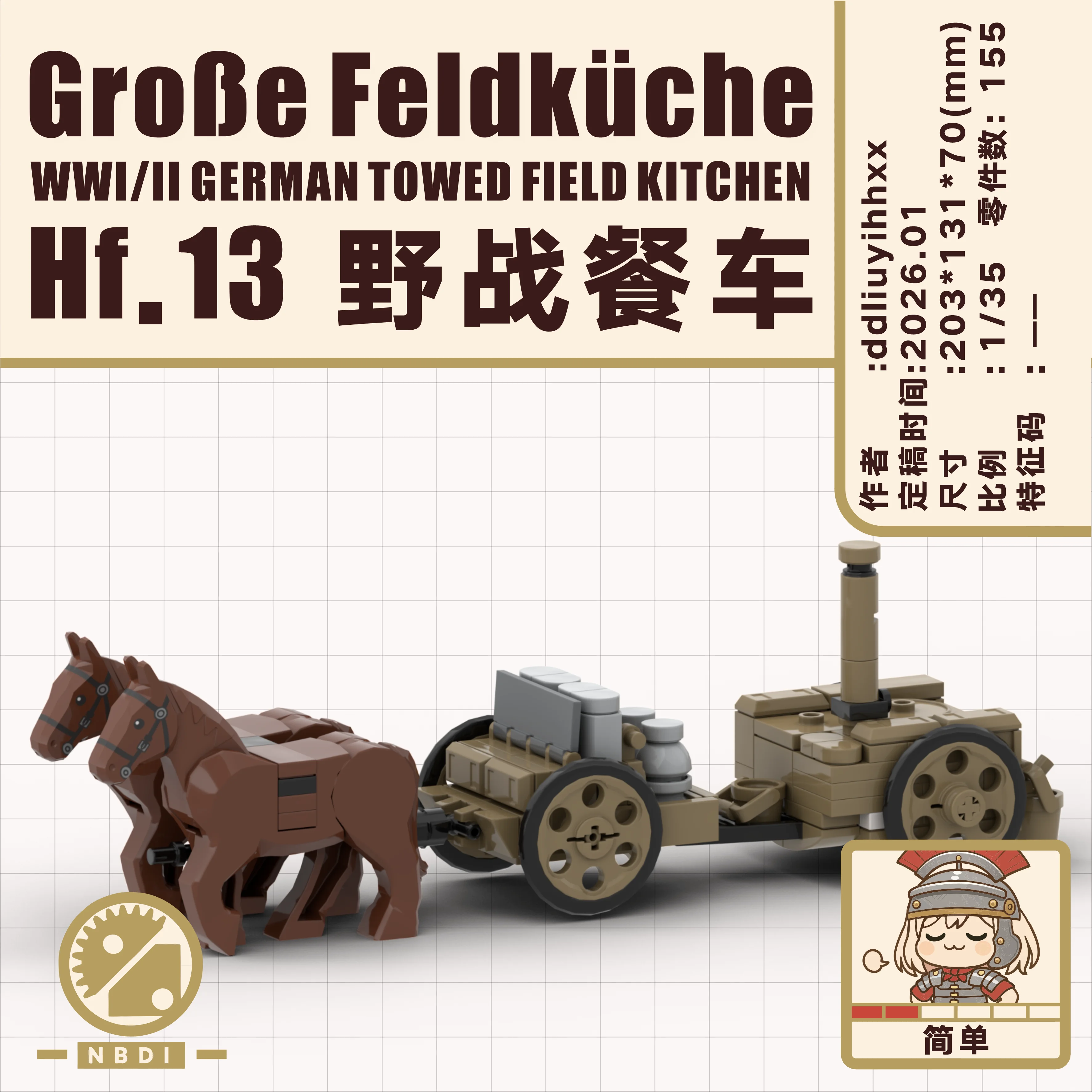 Конструктор Hf.13 Field Food Truck Stewed Meat Cannon II War Thunder, совместимый с MOC, игрушка для сборки
Конструктор Hf.13 Field Food Truck Stewed Meat Cannon II War Thunder, совместимый с MOC, игрушка для сборки