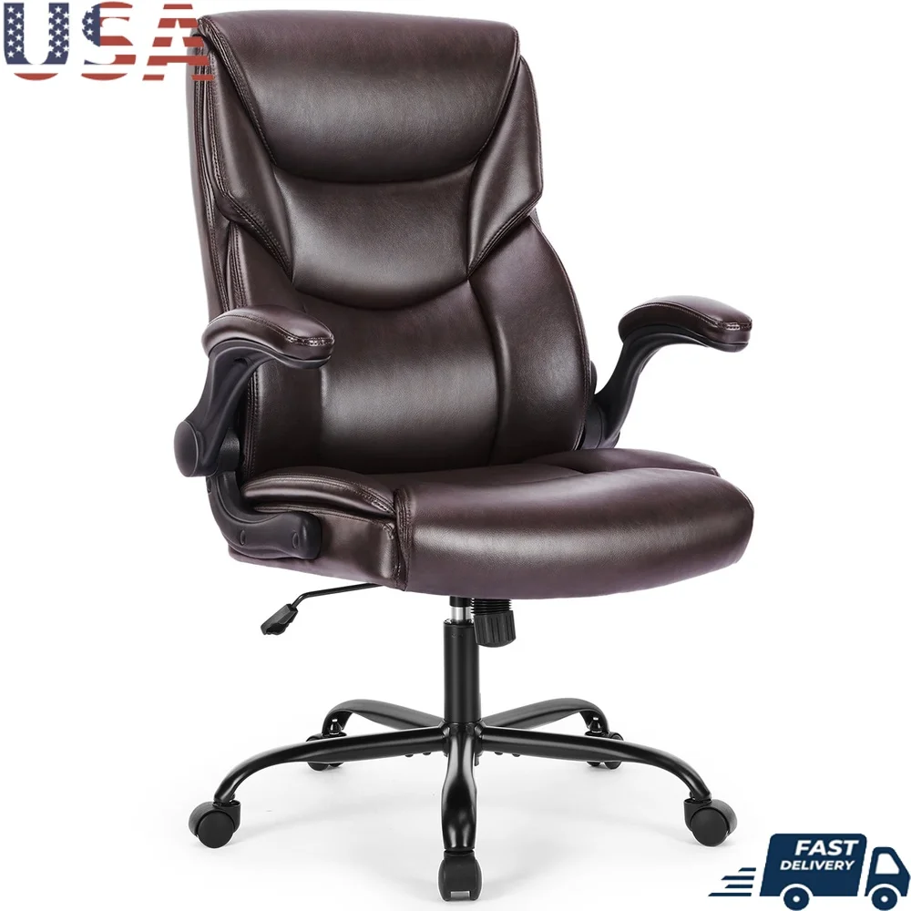 Ergonomic Leather Office Chair with Flip-Up Armrests Durable PU Leather Comfortable Swivel Desk Chair Indoor Use
Ergonomic Leather Office Chair with Flip-Up Armrests Durable PU Leather Comfortable Swivel Desk Chair Indoor Use
