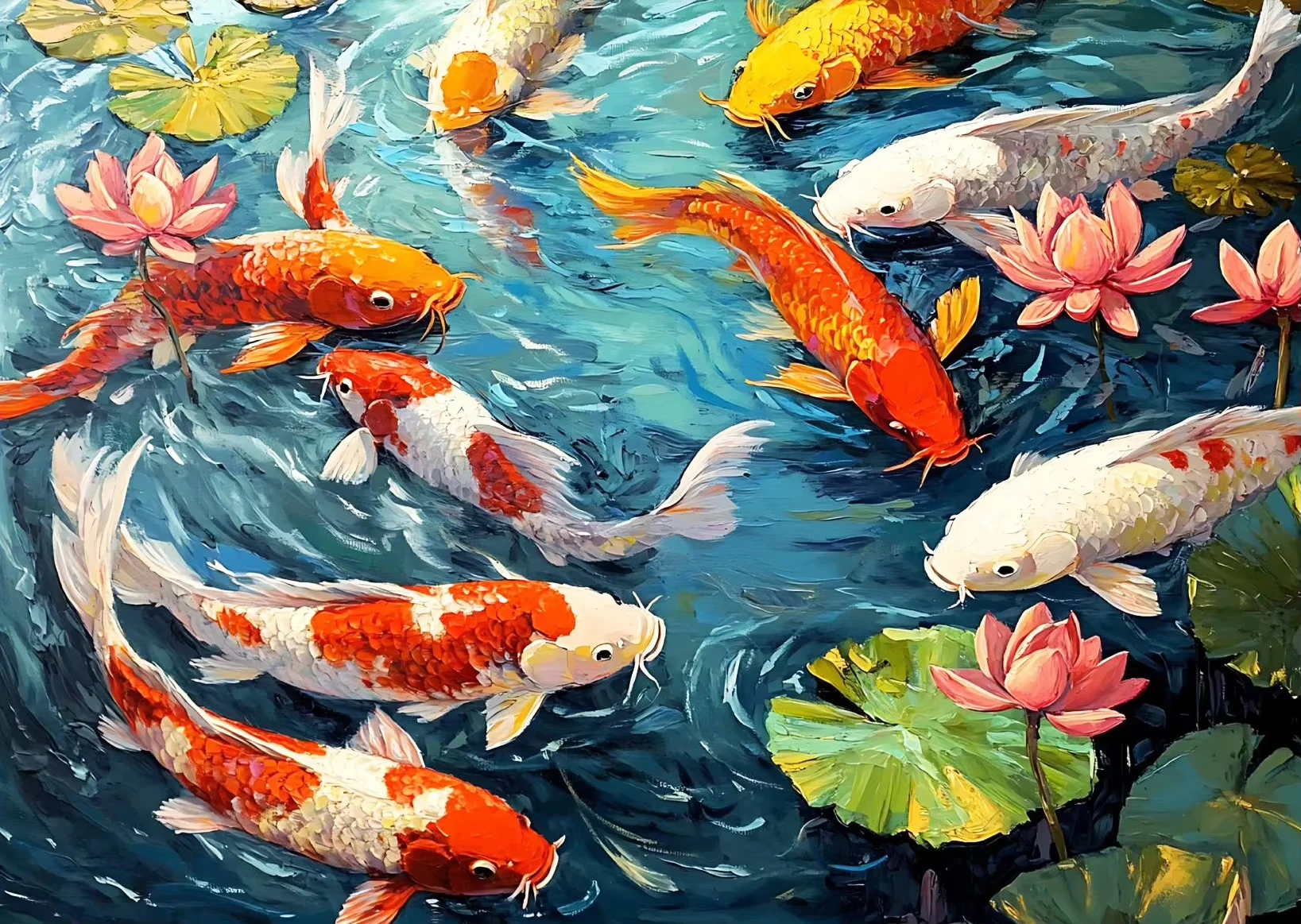 Pond Lotus Leaf Koi Fish 500/1000/1200/2000 PCS Jigsaw Puzzles Family Activity Games for Bedroom Gameroom Home Decor Gift
Pond Lotus Leaf Koi Fish 500/1000/1200/2000 PCS Jigsaw Puzzles Family Activity Games for Bedroom Gameroom Home Decor Gift