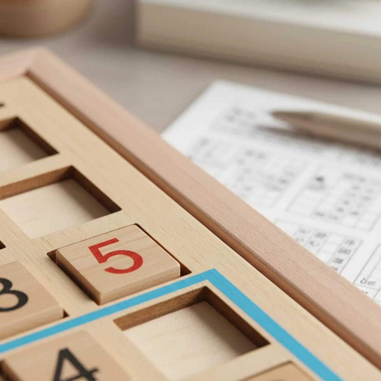Wooden Sudoku Board Brain Training Math Thinking Game Sudoku Challenge Set Quick Start Wooden Reasoning Challenge Board Natural