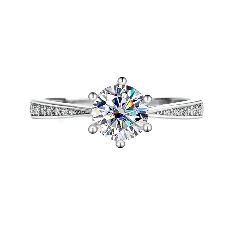 S925 moissanite diamond ring 0.5-3ct, classic crown proposal ring - traditional wedding token
S925 moissanite diamond ring 0.5-3ct, classic crown proposal ring - traditional wedding token