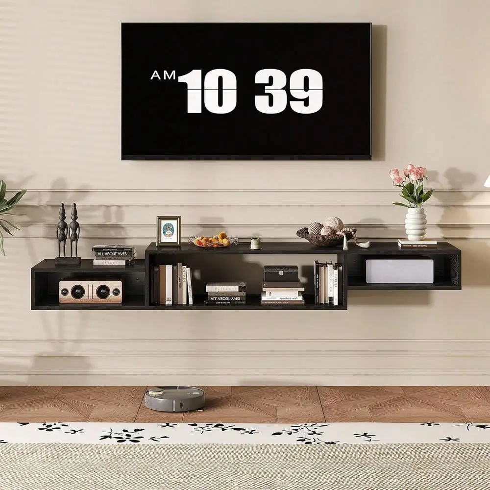 TV Stand With LED Light Power Outlet, 59 Floating Entertainment Center With Storage, Floating TV Shelf Media Console Cabinet Fo
TV Stand With LED Light Power Outlet, 59 Floating Entertainment Center With Storage, Floating TV Shelf Media Console Cabinet Fo