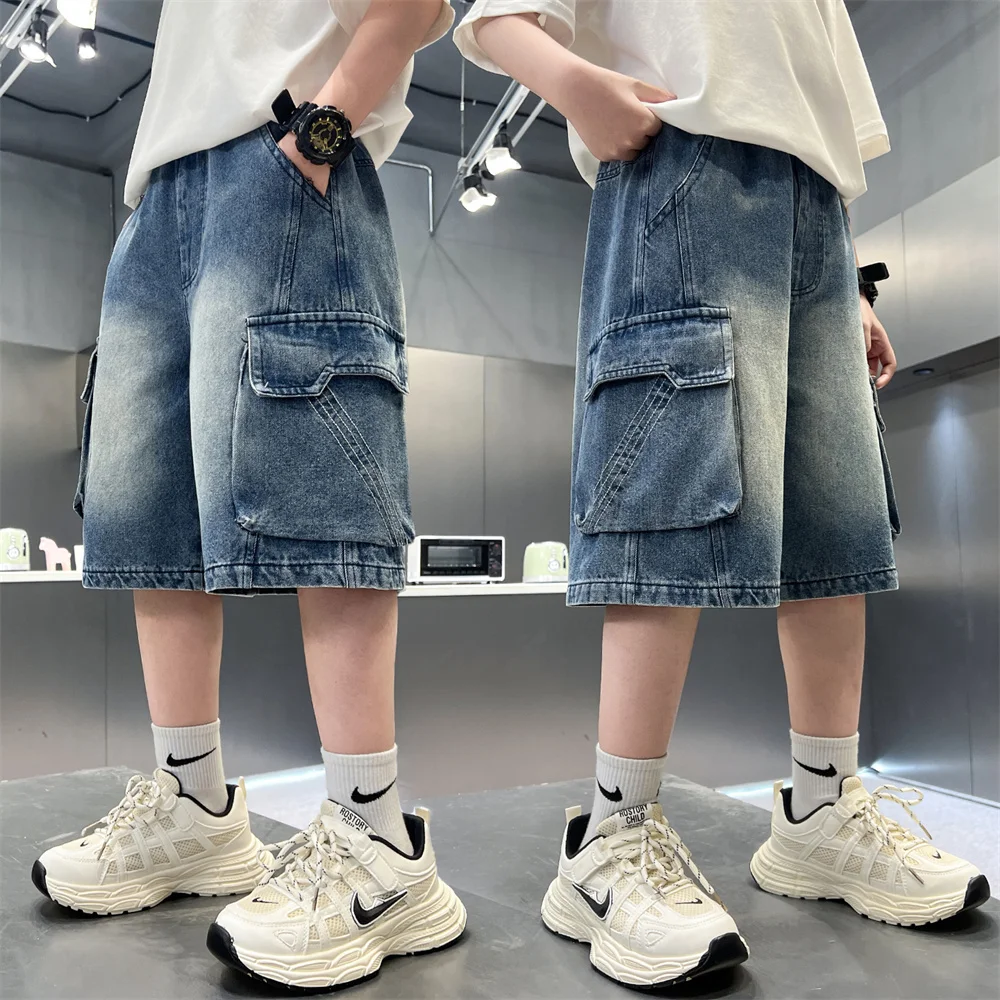 High Quality Korean Style Children Loose Fit Knee Length Retro Blue Denim Shorts For Kids Boy Age 5 6 7 8 9 10 11 12 13 14 Years
High Quality Korean Style Children Loose Fit Knee Length Retro Blue Denim Shorts For Kids Boy Age 5 6 7 8 9 10 11 12 13 14 Years