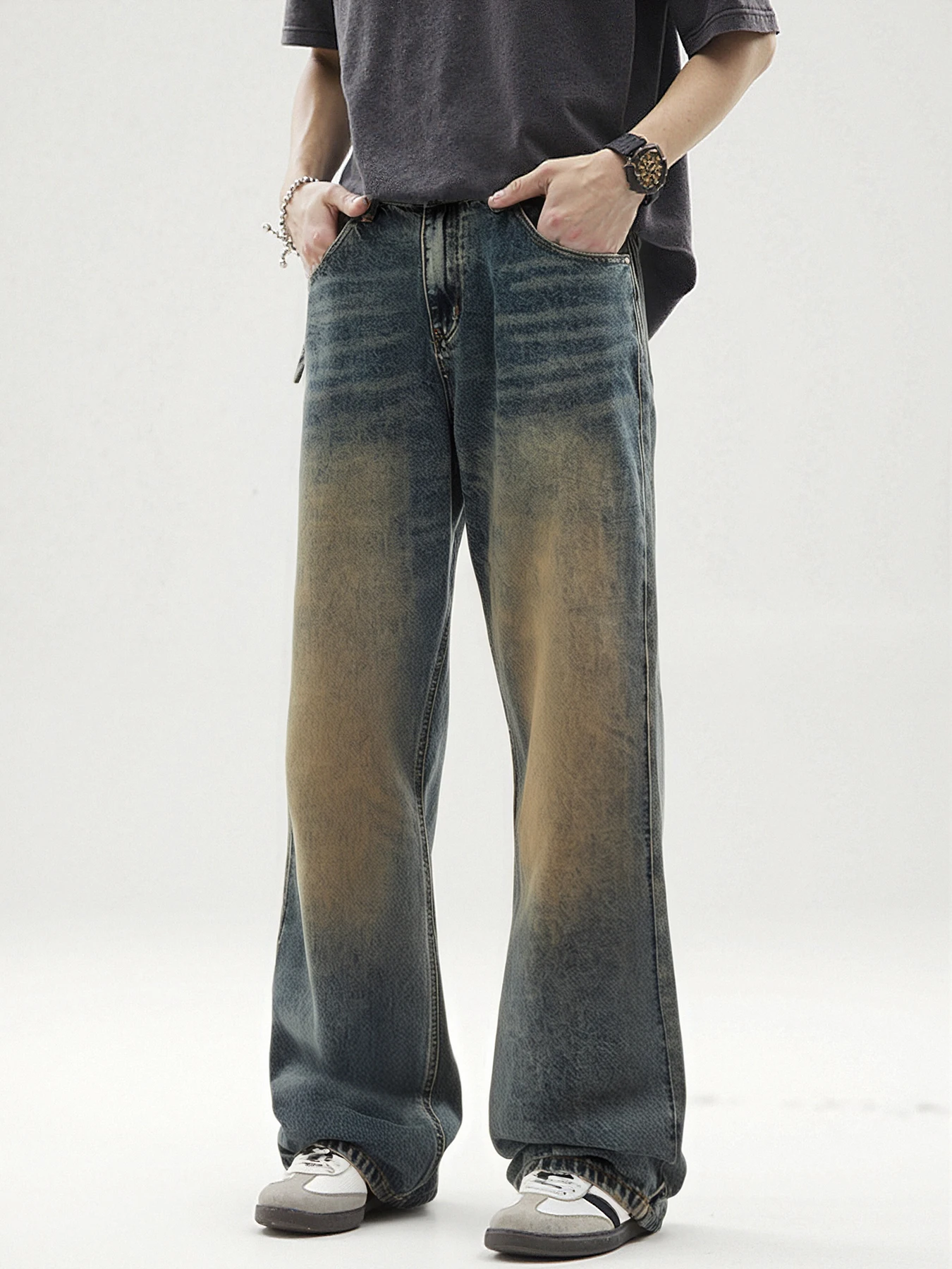 American Retro Distressed Jeans Hip Hop Loose Casual Tailoring Men's High Street New Style Loose Fit Classic Blue Denim Pants
American Retro Distressed Jeans Hip Hop Loose Casual Tailoring Men's High Street New Style Loose Fit Classic Blue Denim Pants
