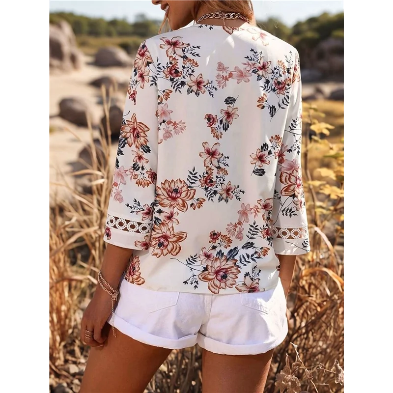 ABP-3/4 Length Sleeve Womens Summer Trendy Bell Sleeve V-Neck Dressy Casual Ethnic Bohemian Print T-Shirt
ABP-3/4 Length Sleeve Womens Summer Trendy Bell Sleeve V-Neck Dressy Casual Ethnic Bohemian Print T-Shirt