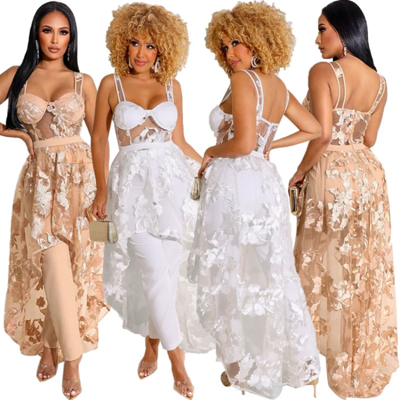 Women's 2023 Fashion Designer Casual Versatile Dress Sexy Lace Wrapped Chest Sleeveless Strap Dress Y2K Straight Leg Trouser Set
Women's 2023 Fashion Designer Casual Versatile Dress Sexy Lace Wrapped Chest Sleeveless Strap Dress Y2K Straight Leg Trouser Set