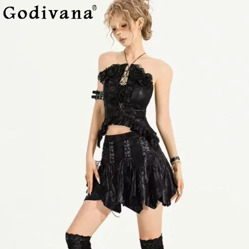 Spring Summer Retro Black Irregular Personalized Women Short Skirt Fashion Personalized Lace-up A-line Street Versatile Skirts
Spring Summer Retro Black Irregular Personalized Women Short Skirt Fashion Personalized Lace-up A-line Street Versatile Skirts