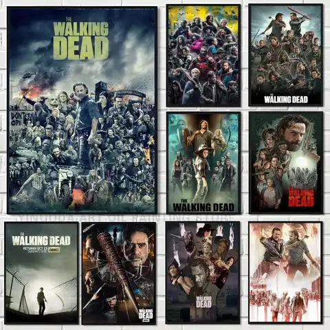 Póster de película The Walking Dead, impresión artística de pared, impermeable, para el hogar, sala de estar, Bar, decoración estética
