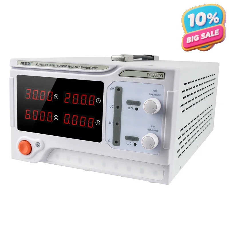 Mestek DP30200 High Power Laboratory 30V 100A 200A Digital Adjustable Switching Power Supply with USB for Dc Power Supplies
Mestek DP30200 High Power Laboratory 30V 100A 200A Digital Adjustable Switching Power Supply with USB for Dc Power Supplies