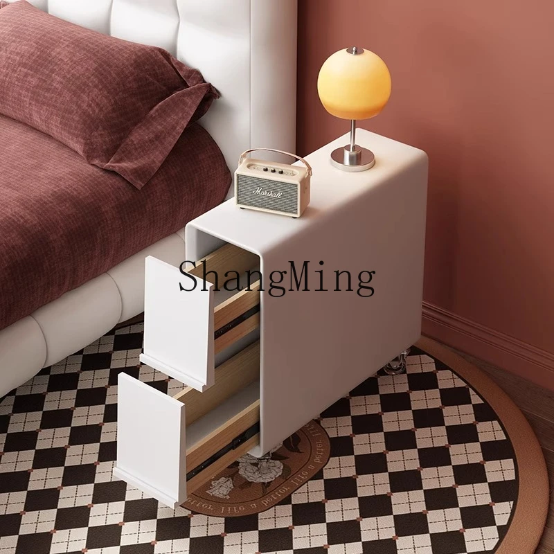 SM new bedside table bedside home with pulley movable high-end solid wood locker
SM new bedside table bedside home with pulley movable high-end solid wood locker