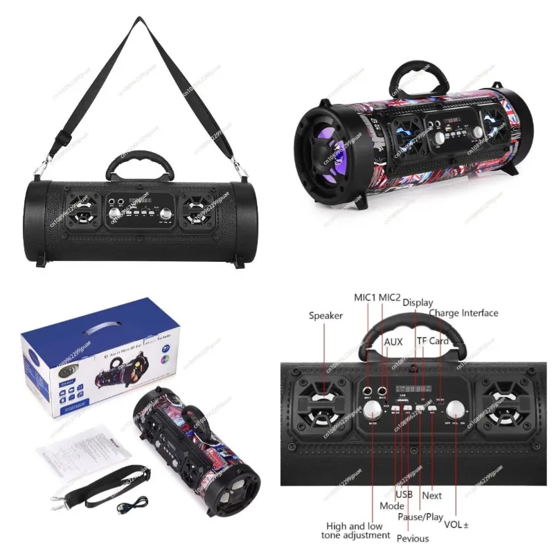 Portable Wireless Bluetooth Speaker Heavy Bass Subwoofer Home Karaoke Outdoor Car Audio Player
Portable Wireless Bluetooth Speaker Heavy Bass Subwoofer Home Karaoke Outdoor Car Audio Player