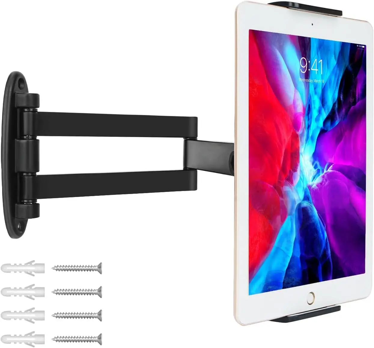 Adjustable Tablet Wall Mount with Long Arm, 360° Swivel for 4.7-12.9" Devices (Black)
Adjustable Tablet Wall Mount with Long Arm, 360° Swivel for 4.7-12.9" Devices (Black)