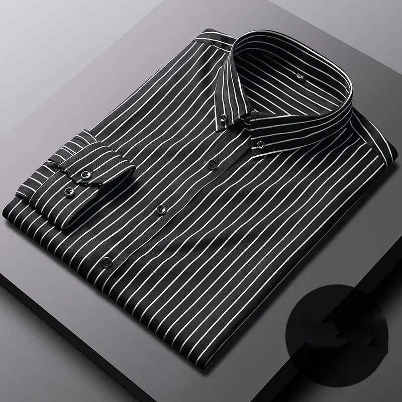 Spring/autumn Men's Turn-down Collar Button Striped Solid Color Long Sleeved Shirt Cardigan Coat Fashion Casual Formal Tops
Spring/autumn Men's Turn-down Collar Button Striped Solid Color Long Sleeved Shirt Cardigan Coat Fashion Casual Formal Tops