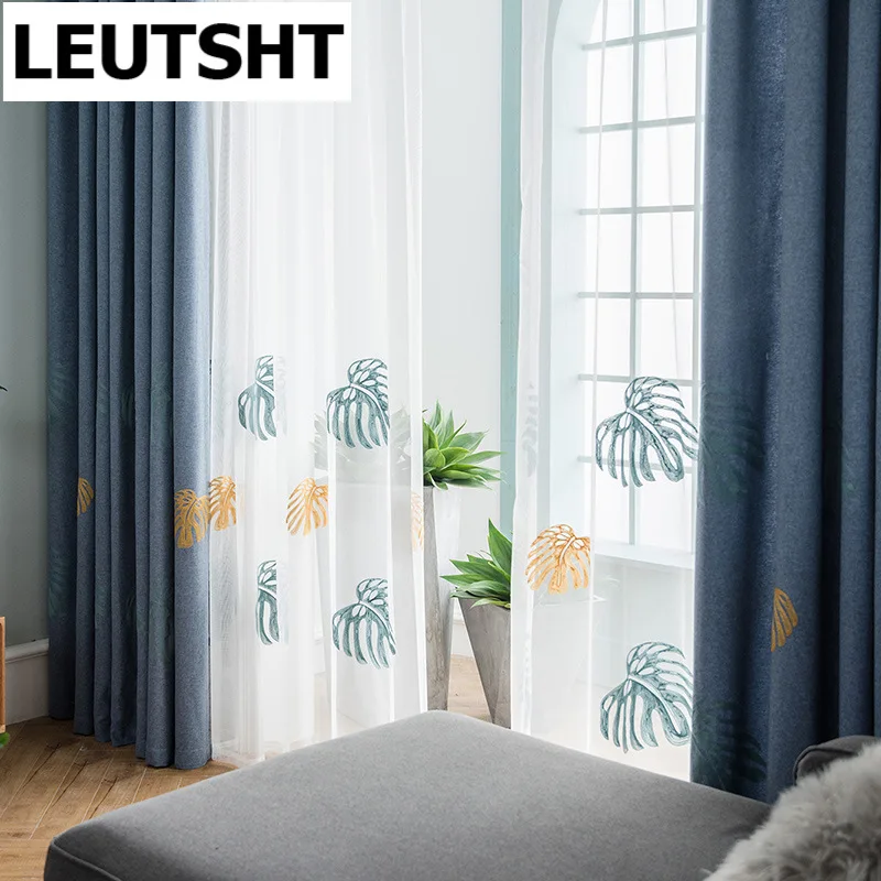 Turtle Leaf High-grade Curtain Embroidered Leaves Living Room Window Tulle Linen Curtain Fabric for Bedroom Kitchen Drape Sale
Turtle Leaf High-grade Curtain Embroidered Leaves Living Room Window Tulle Linen Curtain Fabric for Bedroom Kitchen Drape Sale