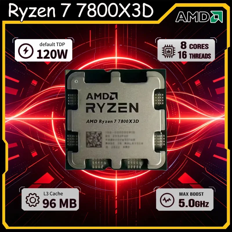 AMD Ryzen 7 7800X3D AM5 Tray CPU 8C16T 5.0GHz 5NM 96MB Cache 120W Gaming Processor Without Cooler
AMD Ryzen 7 7800X3D AM5 Tray CPU 8C16T 5.0GHz 5NM 96MB Cache 120W Gaming Processor Without Cooler