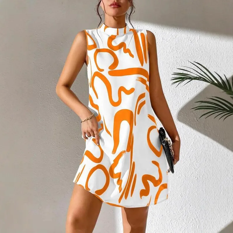 Fashion Sexy Sleeveless Woman Dress Office Lady Summer Print O-neck Elegant Stripe Casual Daily Sleeveless Stripe Mini Dress
Fashion Sexy Sleeveless Woman Dress Office Lady Summer Print O-neck Elegant Stripe Casual Daily Sleeveless Stripe Mini Dress