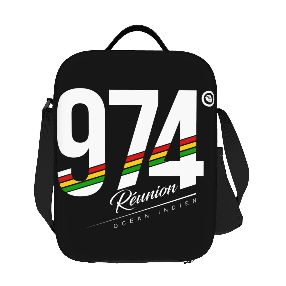 Custom 974 Reunion Isalnd Thermal Insulated Lunch Bag Women Rasta Strips Portable Lunch Container for Storage Bento Food Box
Custom 974 Reunion Isalnd Thermal Insulated Lunch Bag Women Rasta Strips Portable Lunch Container for Storage Bento Food Box