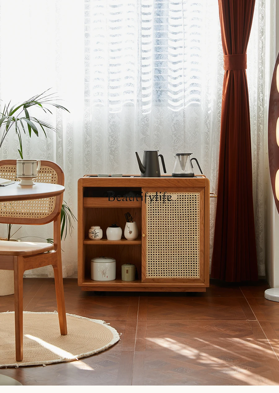 Furniture mobile tea cabinet cherry solid wood small household kettle integrated side few
Furniture mobile tea cabinet cherry solid wood small household kettle integrated side few