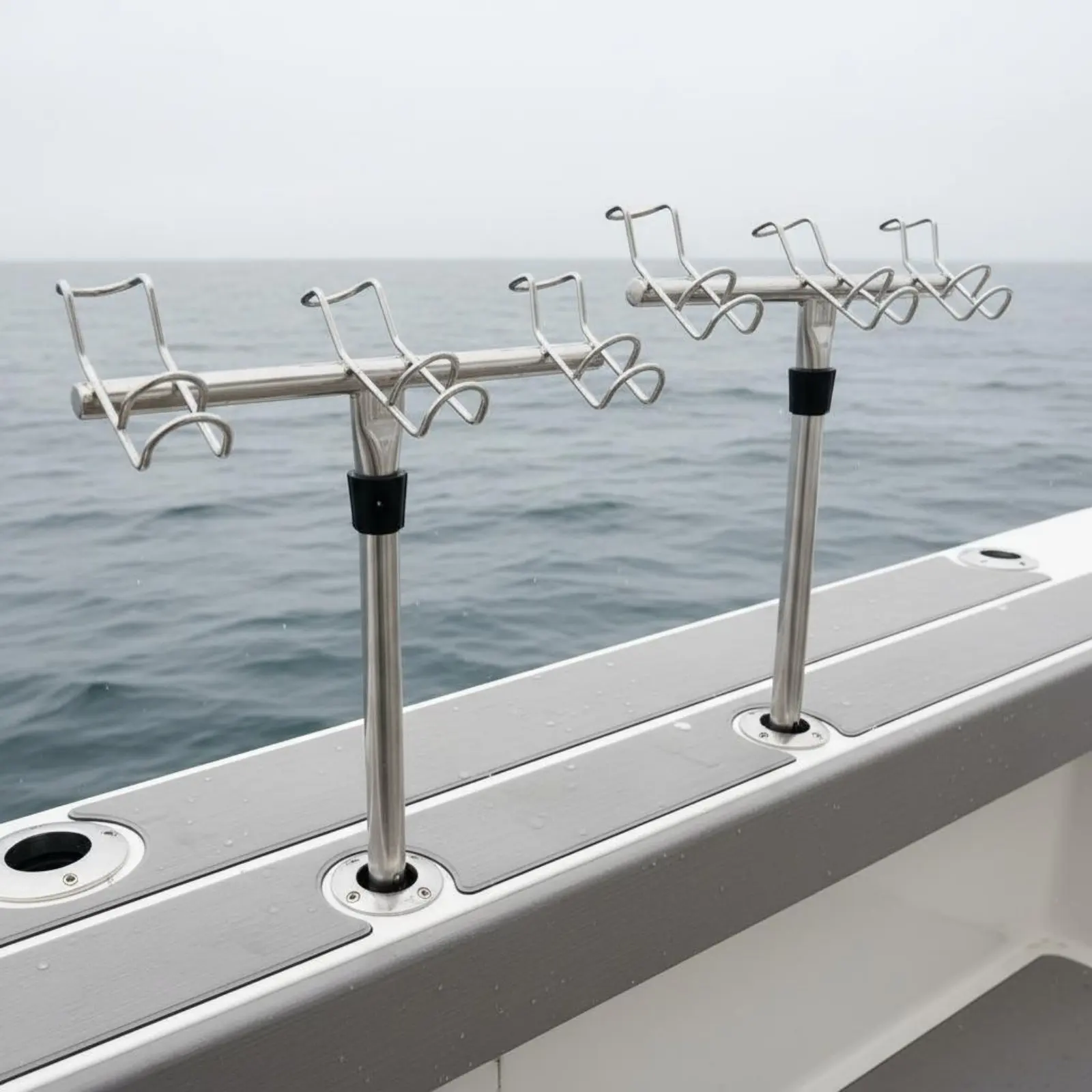 Stainless Steel Boat Rod Holder Easy to Install 3-Rod Fishing Holder Stainless Steel Pole Stand Robust Construction for Yacht
Stainless Steel Boat Rod Holder Easy to Install 3-Rod Fishing Holder Stainless Steel Pole Stand Robust Construction for Yacht