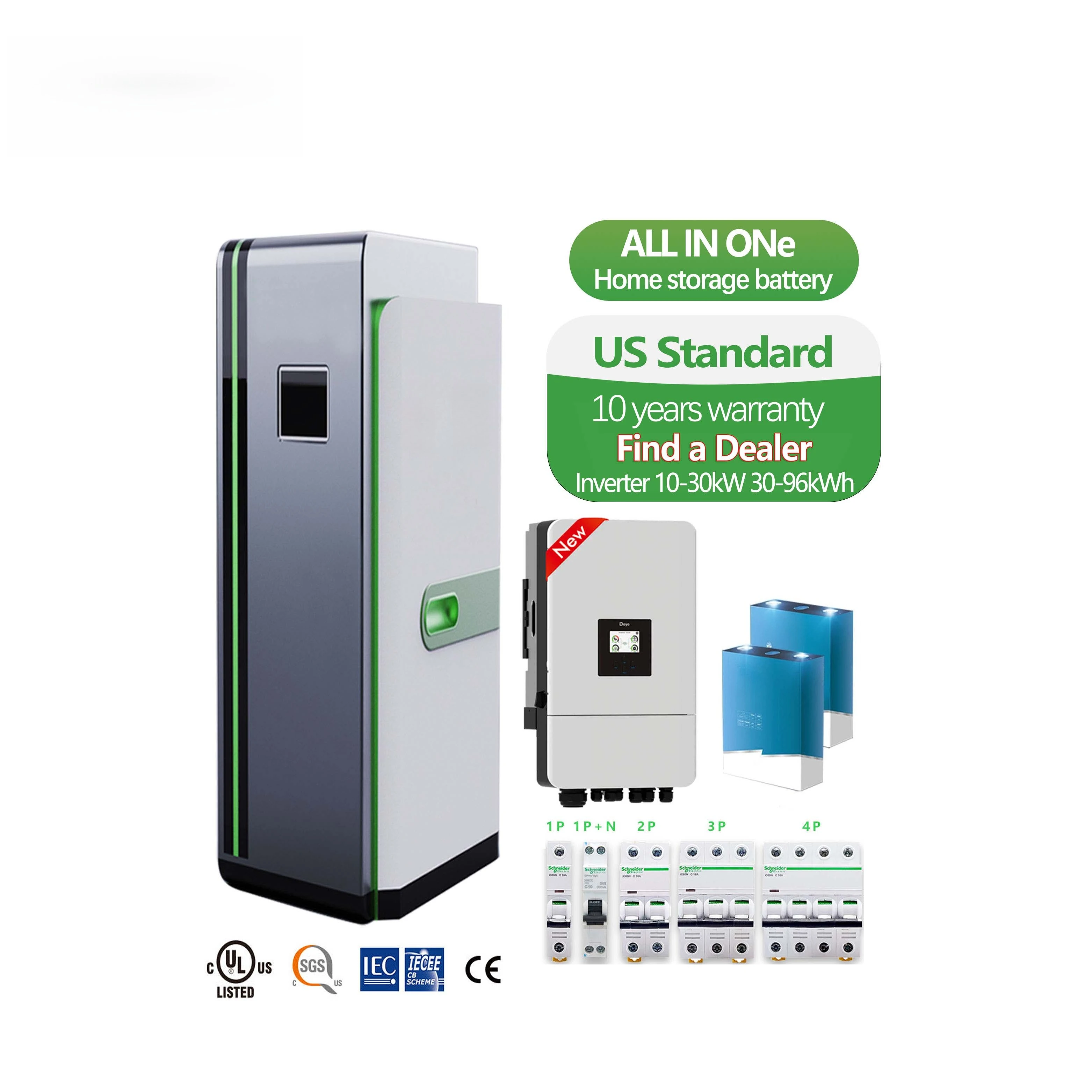 Standard 30kW 80kWh Residential 280Ah 314Ah All in One Solar Storage System Split Phase Ready Inverter Battery Cabinet
Standard 30kW 80kWh Residential 280Ah 314Ah All in One Solar Storage System Split Phase Ready Inverter Battery Cabinet