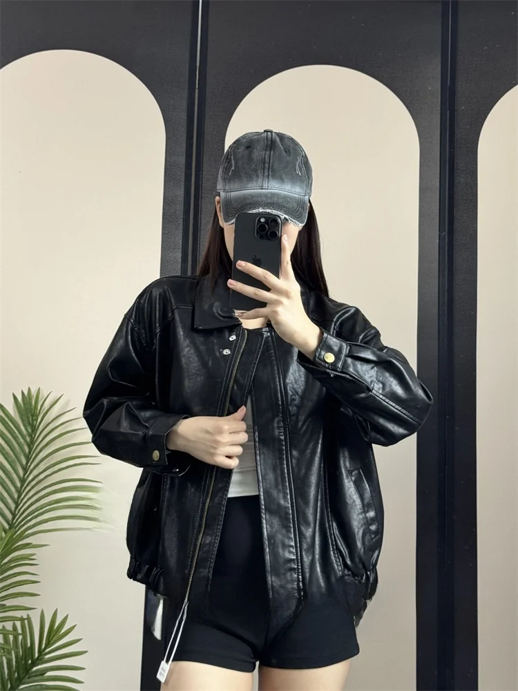 Винтажный байкерский джемпер из искусственной кожи, мужской приталенный воротник, осень 2021, модный пригородный длинный свек, длина на молнии
Винтажный байкерский джемпер из искусственной кожи, мужской приталенный воротник, осень 2021, модный пригородный длинный свек, длина на молнии