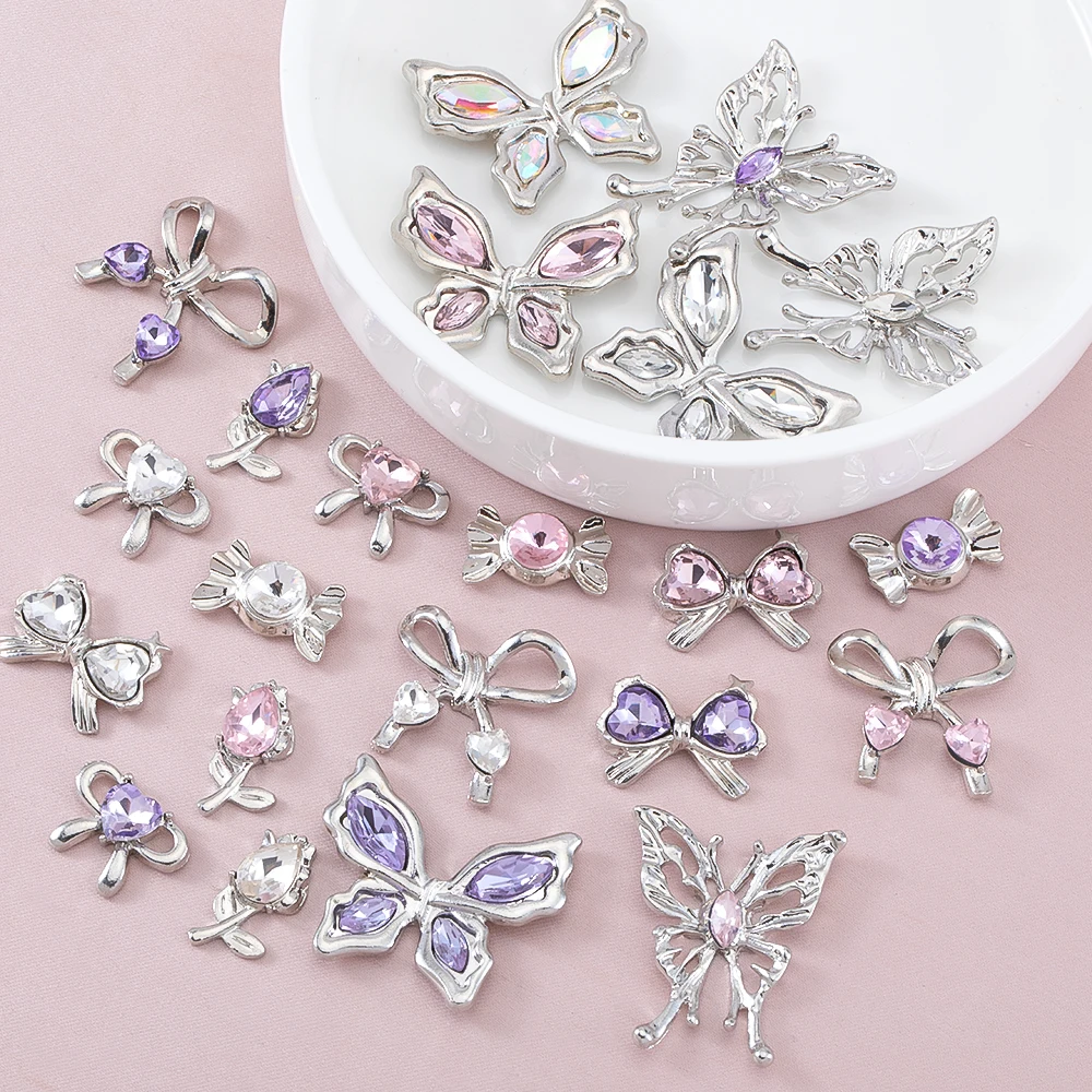5PCS Alloy Rhinestone Charms Butterfly Rose Pendants Beads for DIY Jewelry Making Necklace Bracelet Findings Material
5PCS Alloy Rhinestone Charms Butterfly Rose Pendants Beads for DIY Jewelry Making Necklace Bracelet Findings Material