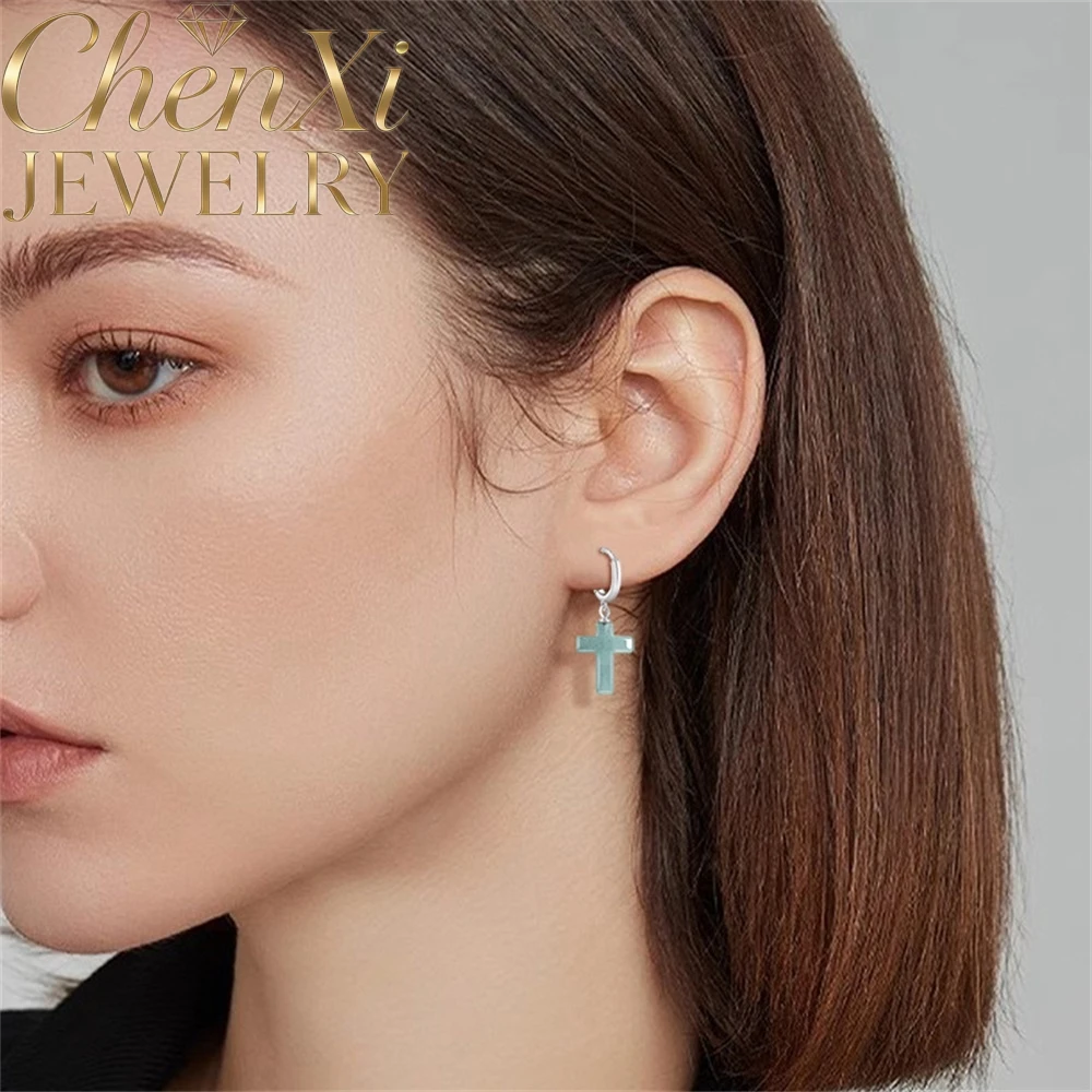S925 Silver Set With Natural Blue Water Jadeite Cross-Shaped Earrings Luxury Quality Fine Fashion Jewelry Exquisite Elegant Gift
S925 Silver Set With Natural Blue Water Jadeite Cross-Shaped Earrings Luxury Quality Fine Fashion Jewelry Exquisite Elegant Gift