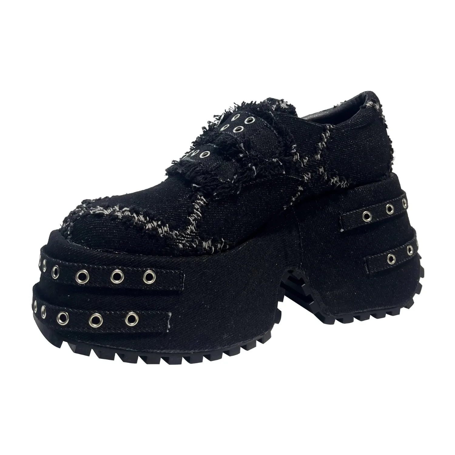 Women Y2K Fringe Denim Rivet Platform Punk Chunky Sole Slip On Shoes For Gothic Street Club Daily Casual Outfit For Ladies
Women Y2K Fringe Denim Rivet Platform Punk Chunky Sole Slip On Shoes For Gothic Street Club Daily Casual Outfit For Ladies
