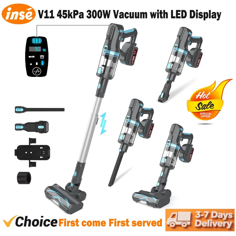 V11 Cordless Vacuum Cleaner 45kPa 300W Powerful 6 in 1 Lightweight Stick Vacuum with LED Touch Screen for Hard Floors Pet Hair
V11 Cordless Vacuum Cleaner 45kPa 300W Powerful 6 in 1 Lightweight Stick Vacuum with LED Touch Screen for Hard Floors Pet Hair