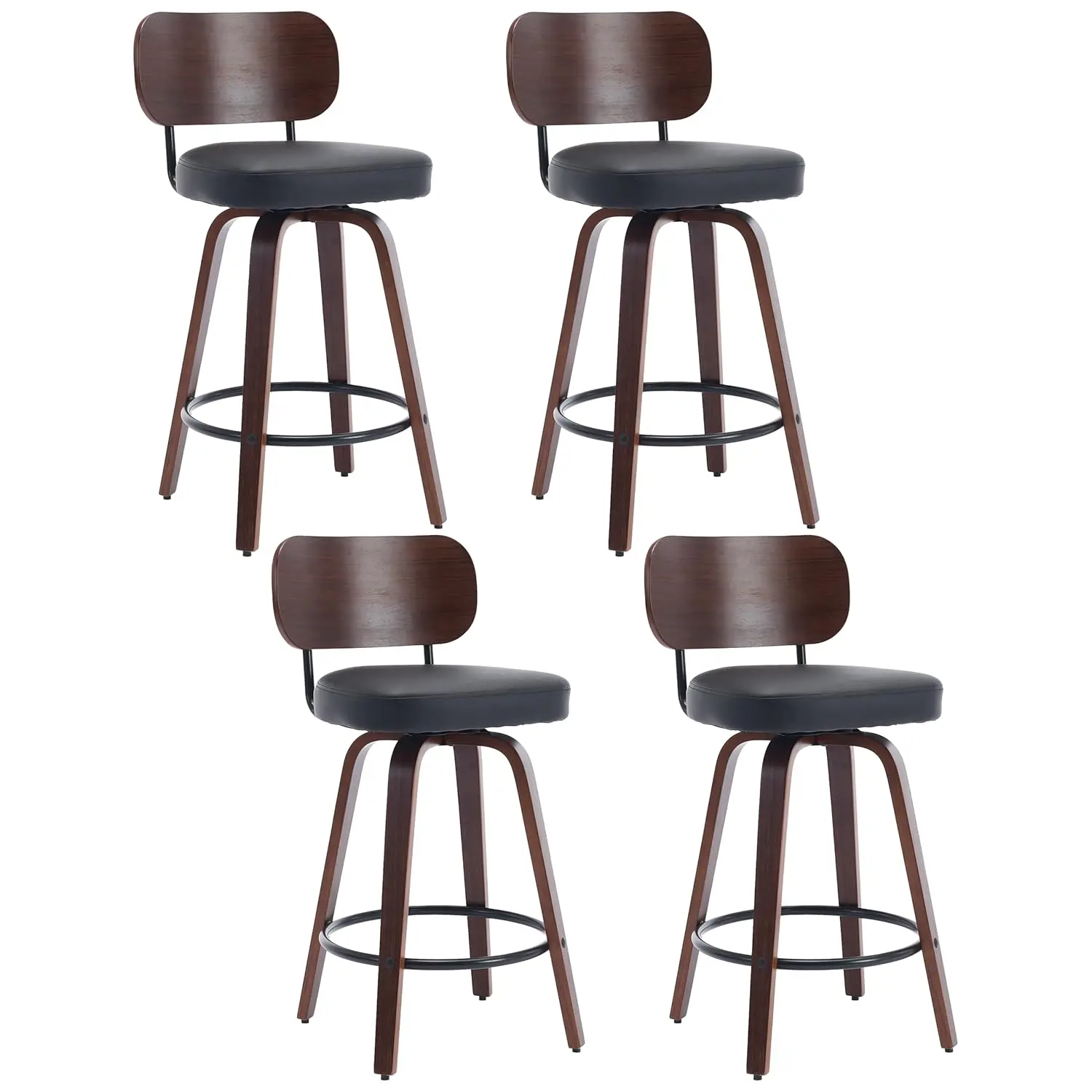 Набор вращающихся барных стульев из 4 шт., 26-дюймовые кухонные острова, современные барные стулья с обивкой из искусственной кожи, спинкой из орехового дерева и по индивидуальному заказу
Набор вращающихся барных стульев из 4 шт., 26-дюймовые кухонные острова, современные барные стулья с обивкой из искусственной кожи, спинкой из орехового дерева и по индивидуальному заказу