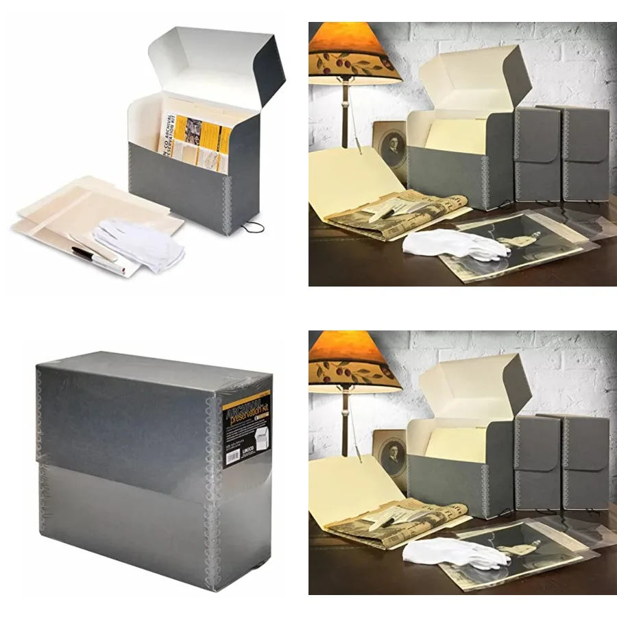 Archival Document Case Kit, 12.5 x 10.5 x 5 Inch, Preserve Papers and Artworks, Includes Gloves, Bone Folder, pH Testing Pen, 1
Archival Document Case Kit, 12.5 x 10.5 x 5 Inch, Preserve Papers and Artworks, Includes Gloves, Bone Folder, pH Testing Pen, 1