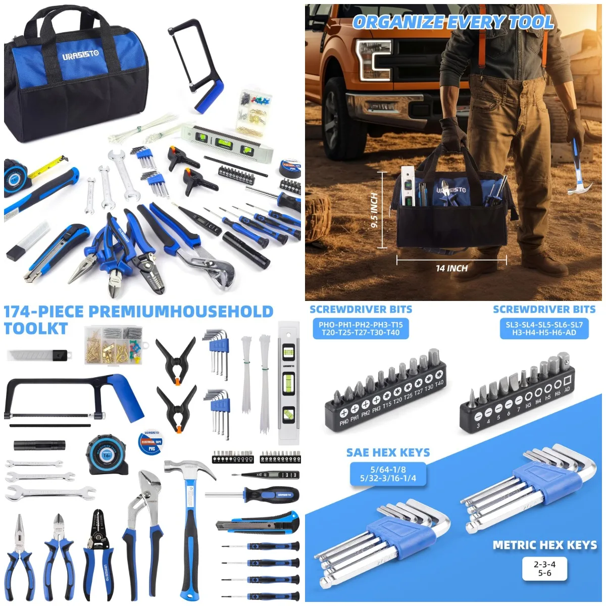 Набор инструментов премиум-класса из 144 предметов, набор инструментов для домашнего ремонта с 14-дюймовой сумкой для хранения инструментов с большим ртом и открытым ртом
Набор инструментов премиум-класса из 144 предметов, набор инструментов для домашнего ремонта с 14-дюймовой сумкой для хранения инструментов с большим ртом и открытым ртом
