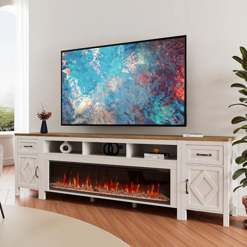 Fireplace TV Stand for TVs , with Electric Fireplace,White TV Console with Storage Cabinets and Drawers for Living Room
Fireplace TV Stand for TVs , with Electric Fireplace,White TV Console with Storage Cabinets and Drawers for Living Room