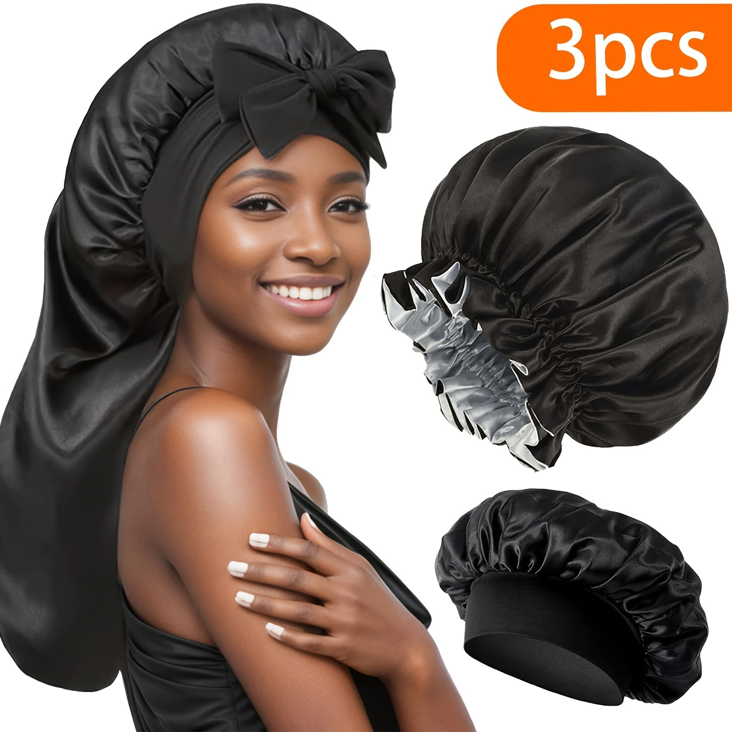 3Pcs Satin Bonnet Silk Bonnet Hair Bonnet For Sleeping, Reusable Adjusting Hair Care Wrap Sleep Caps For Women Silk Bonnet For
3Pcs Satin Bonnet Silk Bonnet Hair Bonnet For Sleeping, Reusable Adjusting Hair Care Wrap Sleep Caps For Women Silk Bonnet For
