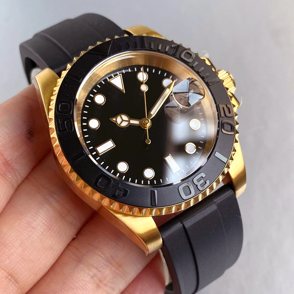 NH35A Automatic Watch Diver Watch for Men Gold Plating 40mm 200m Waterproof Sapphire Crystal Date Silicone Strap Ceramic Bezel
NH35A Automatic Watch Diver Watch for Men Gold Plating 40mm 200m Waterproof Sapphire Crystal Date Silicone Strap Ceramic Bezel