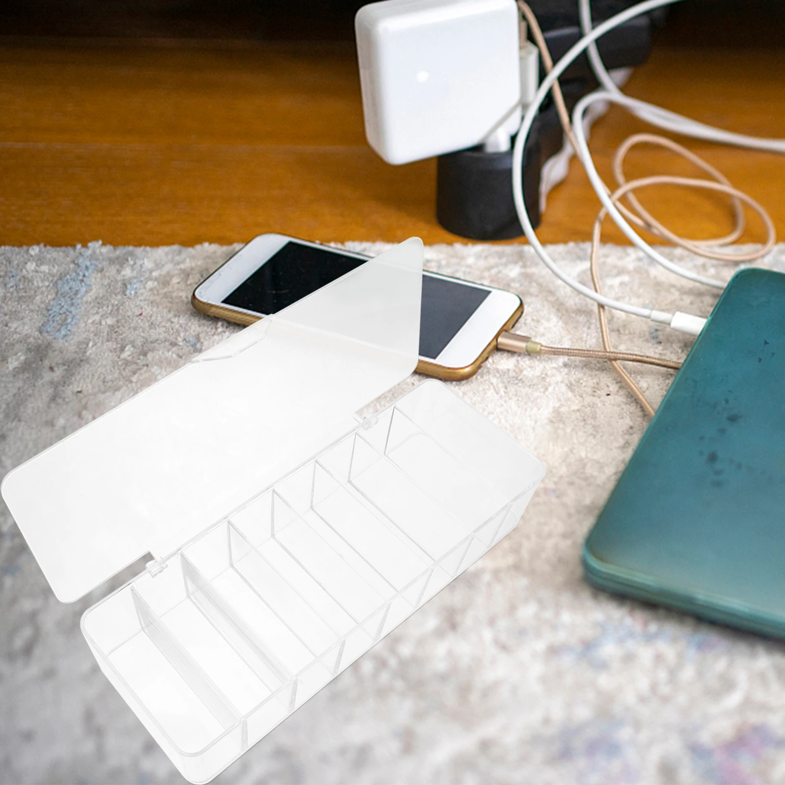 Plastic Transparent Cable Management Box Desktop Cord Organizer With Separate Compartments Dust Proof Wire Holder For Office
Plastic Transparent Cable Management Box Desktop Cord Organizer With Separate Compartments Dust Proof Wire Holder For Office