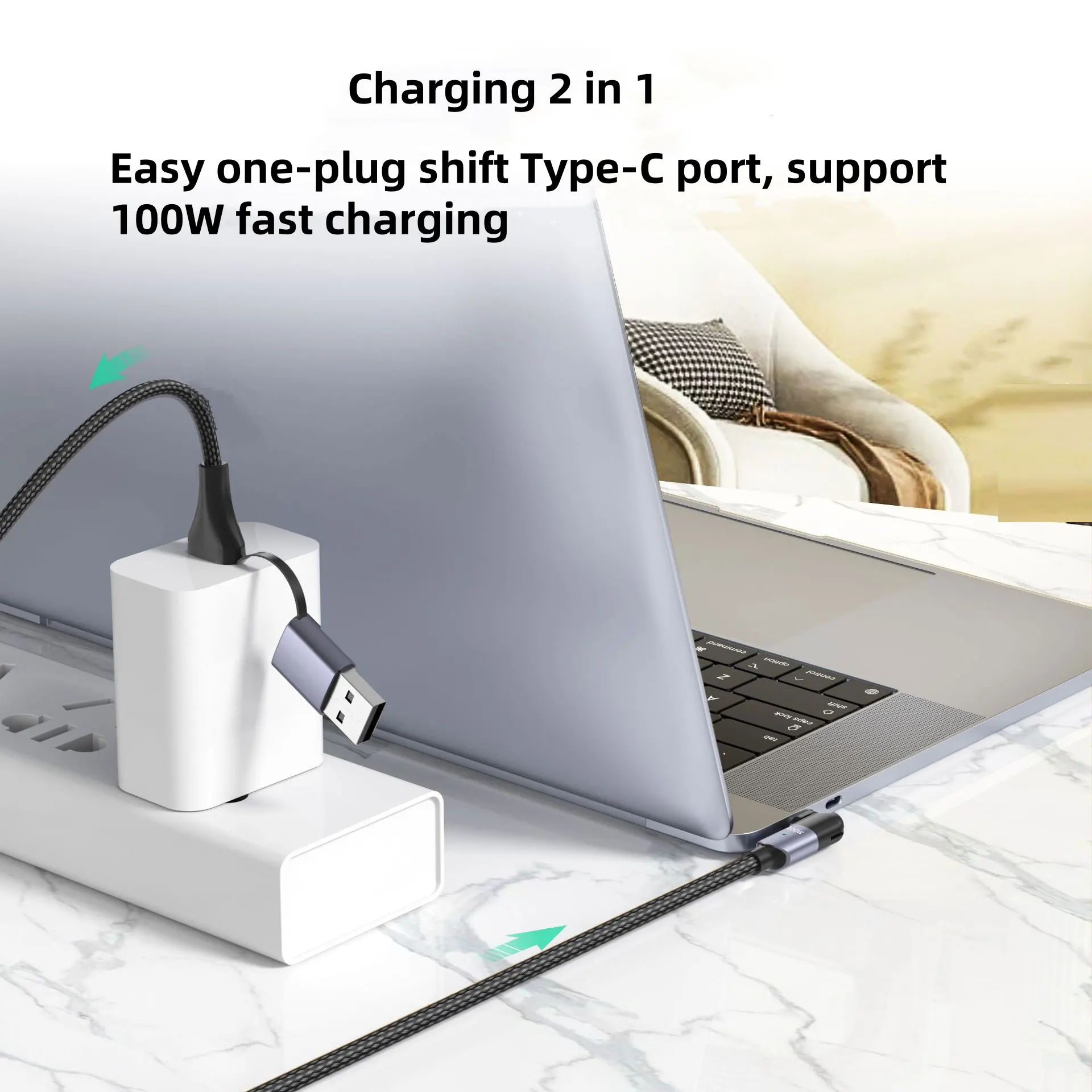USB C Fast Charging Cable 2 in 1 PD100W 180 Degree Rotation USB A to Type C USB C to USB C Cable Cord
USB C Fast Charging Cable 2 in 1 PD100W 180 Degree Rotation USB A to Type C USB C to USB C Cable Cord