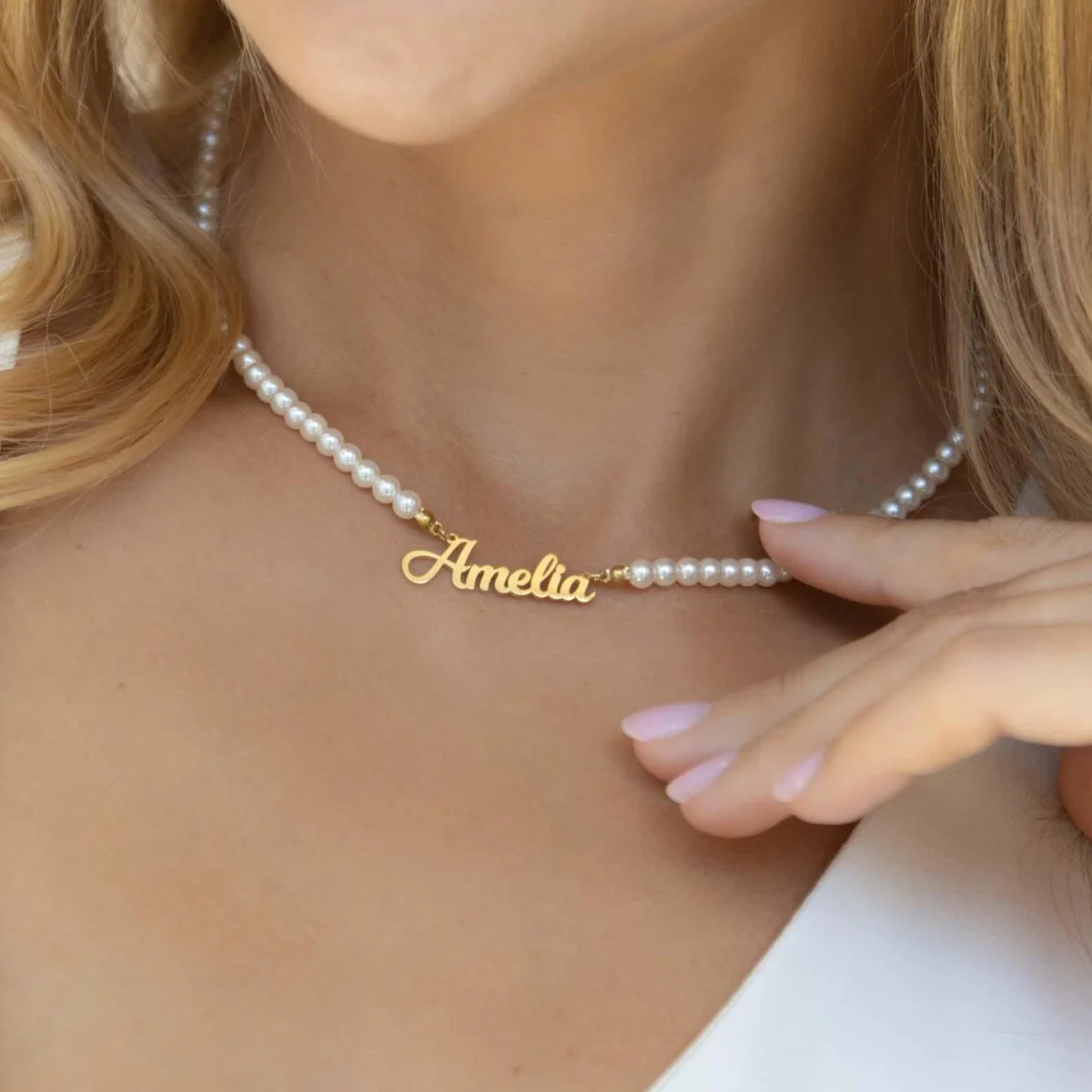 Customized Name Necklace For Women Girl Imitation Pearl Wedding Collarbone Chain Nameplated Personalized Stainless Steel Jewelry
Customized Name Necklace For Women Girl Imitation Pearl Wedding Collarbone Chain Nameplated Personalized Stainless Steel Jewelry