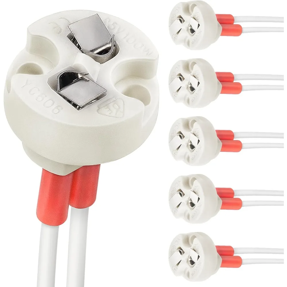 6PCS MR16 / MR11 Bi-Pin Ceramic Base Socket G4 / GU5.3 Halogen Incandescent LED Bulb Holder Wire Connector LED Lamp Base Socket
6PCS MR16 / MR11 Bi-Pin Ceramic Base Socket G4 / GU5.3 Halogen Incandescent LED Bulb Holder Wire Connector LED Lamp Base Socket