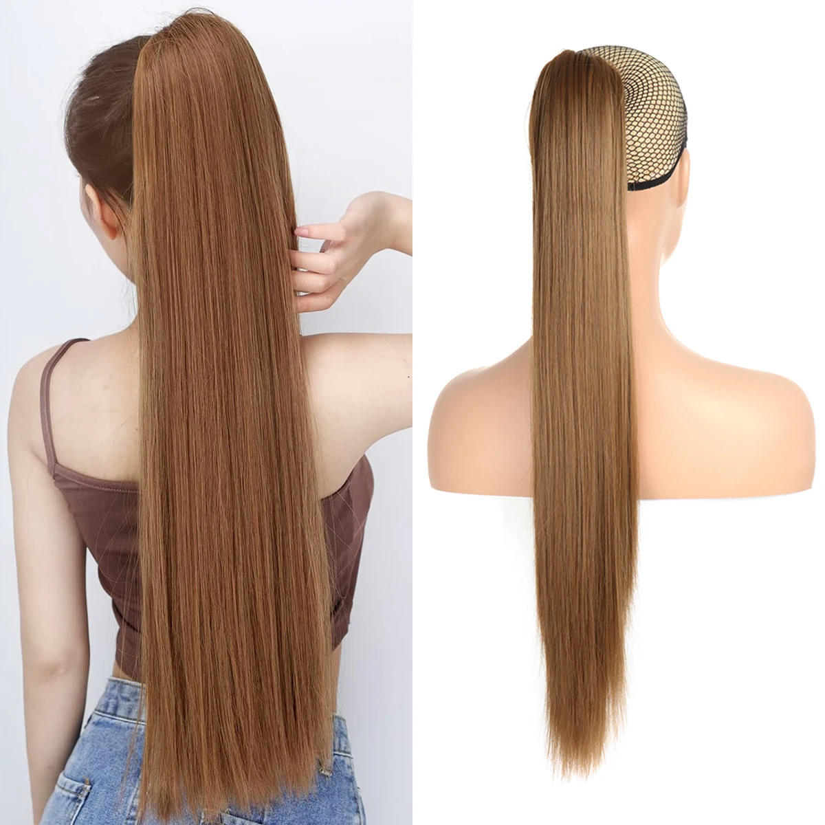 22Inch Claw Clip Ponytail Extension Synthetic Long Straight Fake Hair Pieces For High Temperature Fiber Hair Extension
22Inch Claw Clip Ponytail Extension Synthetic Long Straight Fake Hair Pieces For High Temperature Fiber Hair Extension
